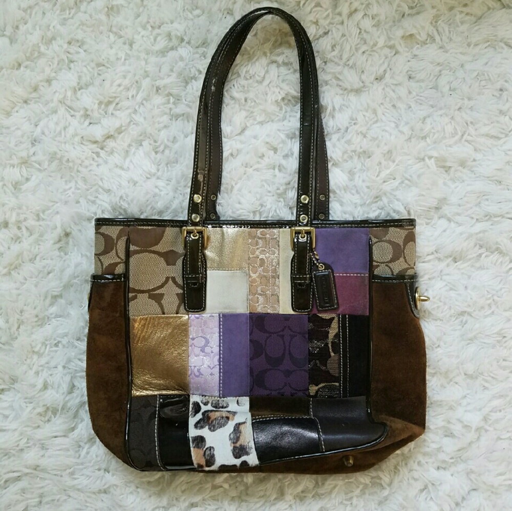 PURPLE patchwork purse